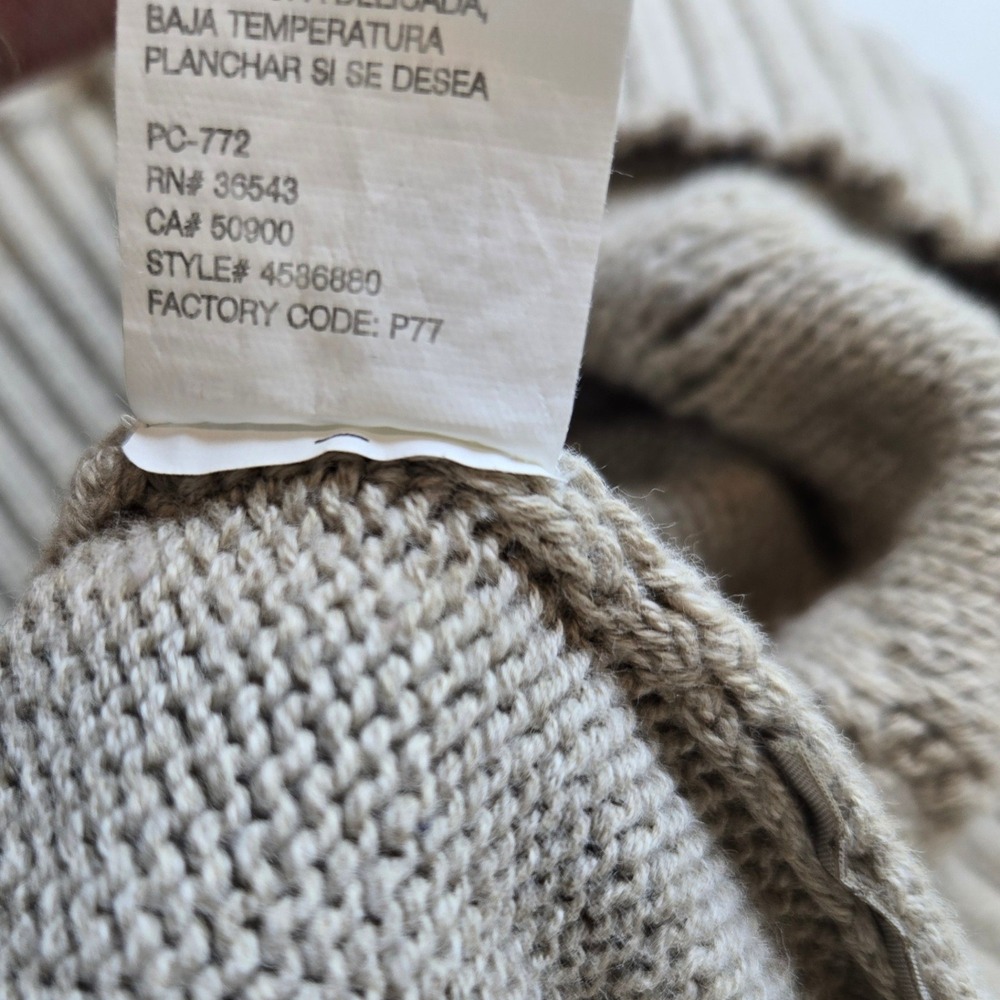 IZOD Sweater Mens XL Beige Preppy Diamond Cable Knit 100% Cotton Gorpcore Y2K - Picture 7 of 9